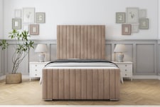 Sloomy Madison Mink Naples Bed Frame With 50" Upholstered Headboard 4' Small Double