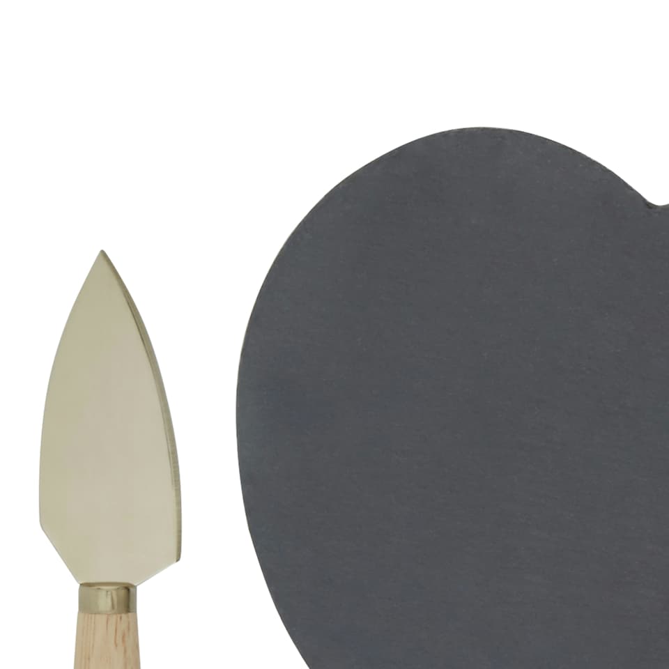 image 1 of Maison by Premier Carter Heart Slate Cheese Board With Gold Knife