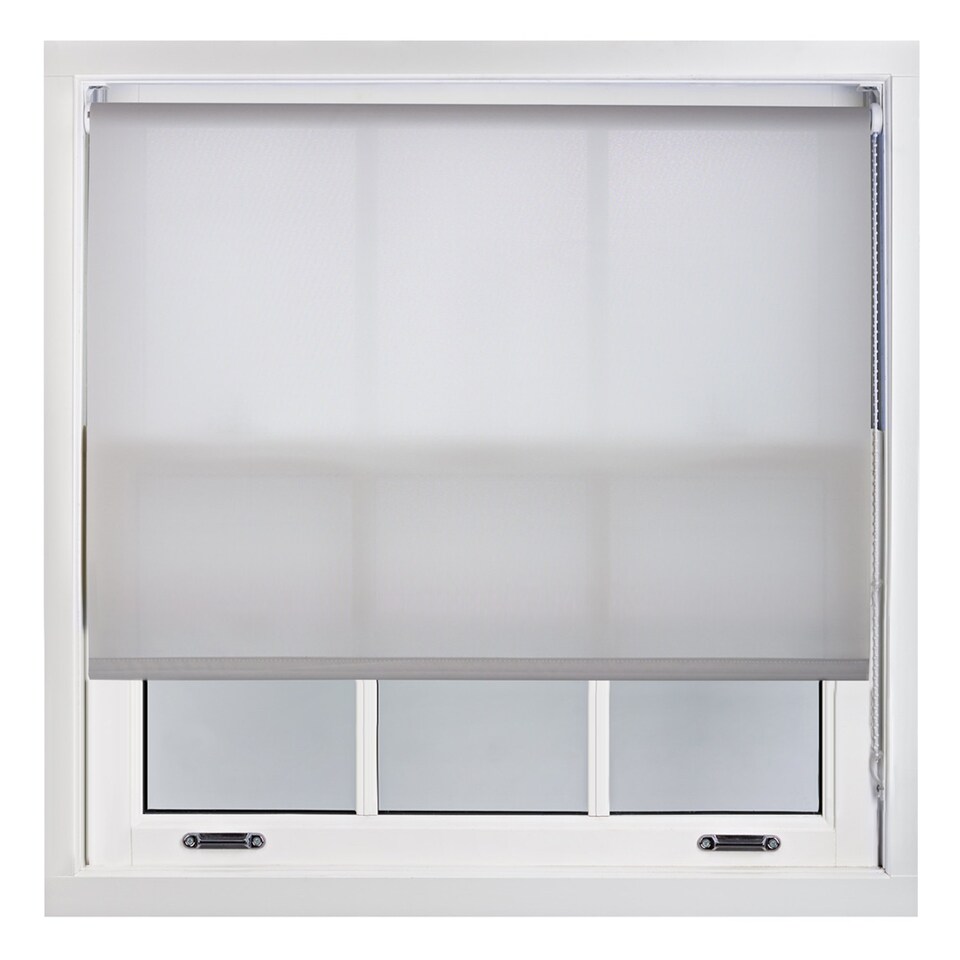 image 1 of FURNISHED Daylight Roller Blinds Made to Measure Sheer Window Blind with Metal Fittings | Grey | Grey | (W) 90cm x (L) 165cm