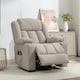 image 3 of Lovell Electric Lift Assist Riser Recliner with Massage and Heat - Light Brown