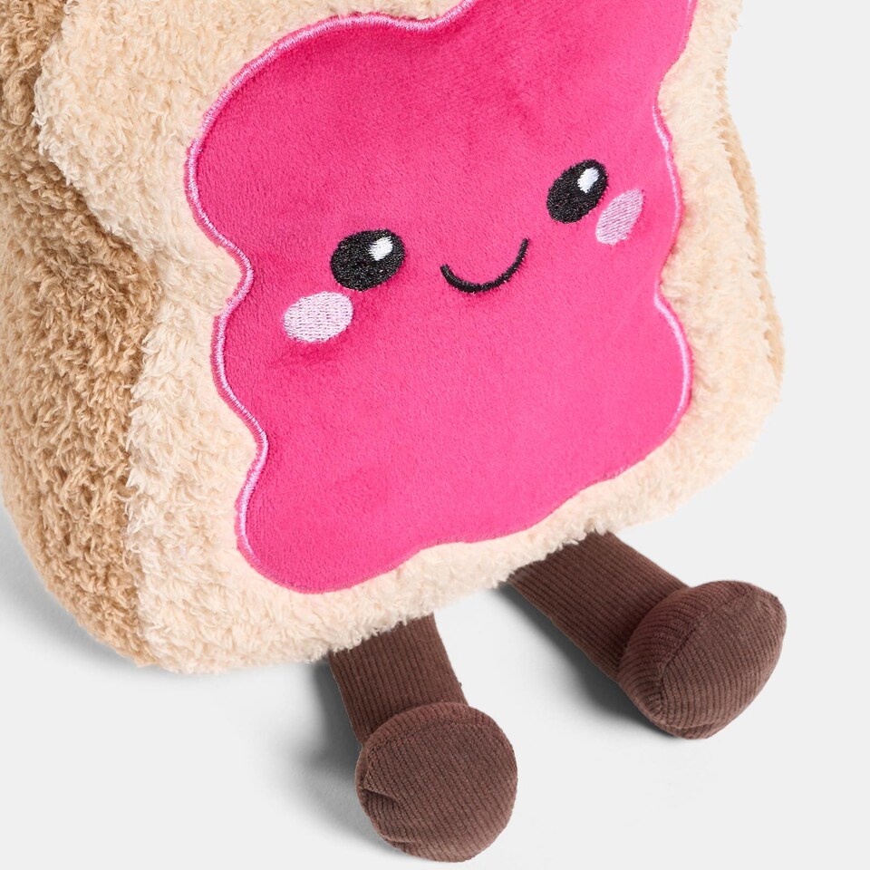 image 1 of OHS Sweetie Pie Filled Novelty Scatter Cushion Soft Fleece Toy Pillow | Pink | Rosie the Jam Toast