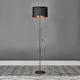 image 2 of ValueLights Charlie Black Stem Floor Lamp Black Shade & Bulb | Black