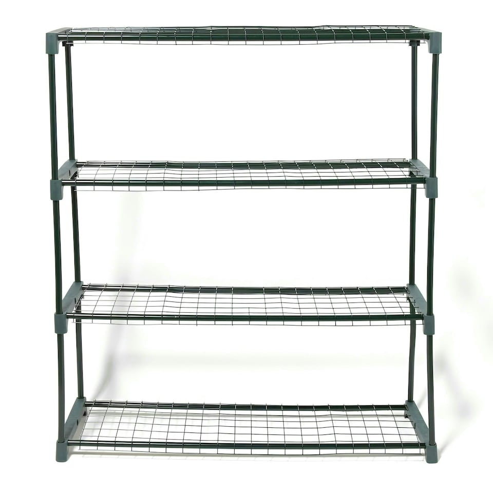 image 1 of Lacewing Metal 3 Tier Greenhouse Staging Shelving Bench in Green 126cm