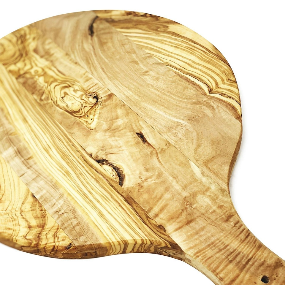 image 1 of Verano Spanish Ceramics Olive Wood Round Serving/Pizza Plate - 32cm | Brown | 1