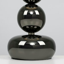 ValueLights Chrome Table Lamp with Black Faux Silk Shade
