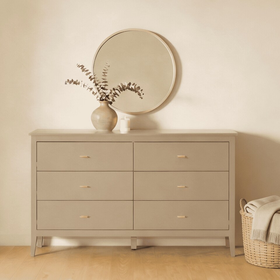 image 1 of Grace Chest of 6 Drawers Home Storage Furniture MDF Soft Close Greige