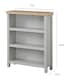 image 8 of Grey Oak Low Bookcase Display Unit 3 Bookshelves DVD Storage Two Tone