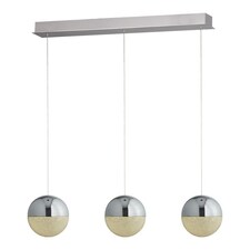 Annika 3 Light Polished Chrome LED Ceiling Pendant Bar