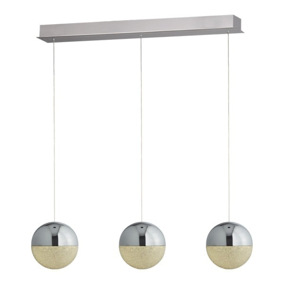 image 1 of Annika 3 Light Polished Chrome LED Ceiling Pendant Bar