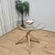 image 4 of Dining Table Clear Glass Kitchen Place for 4 Seats, Dining Table Only (Clear H 75 x L 100 x W 100 cm) Clear