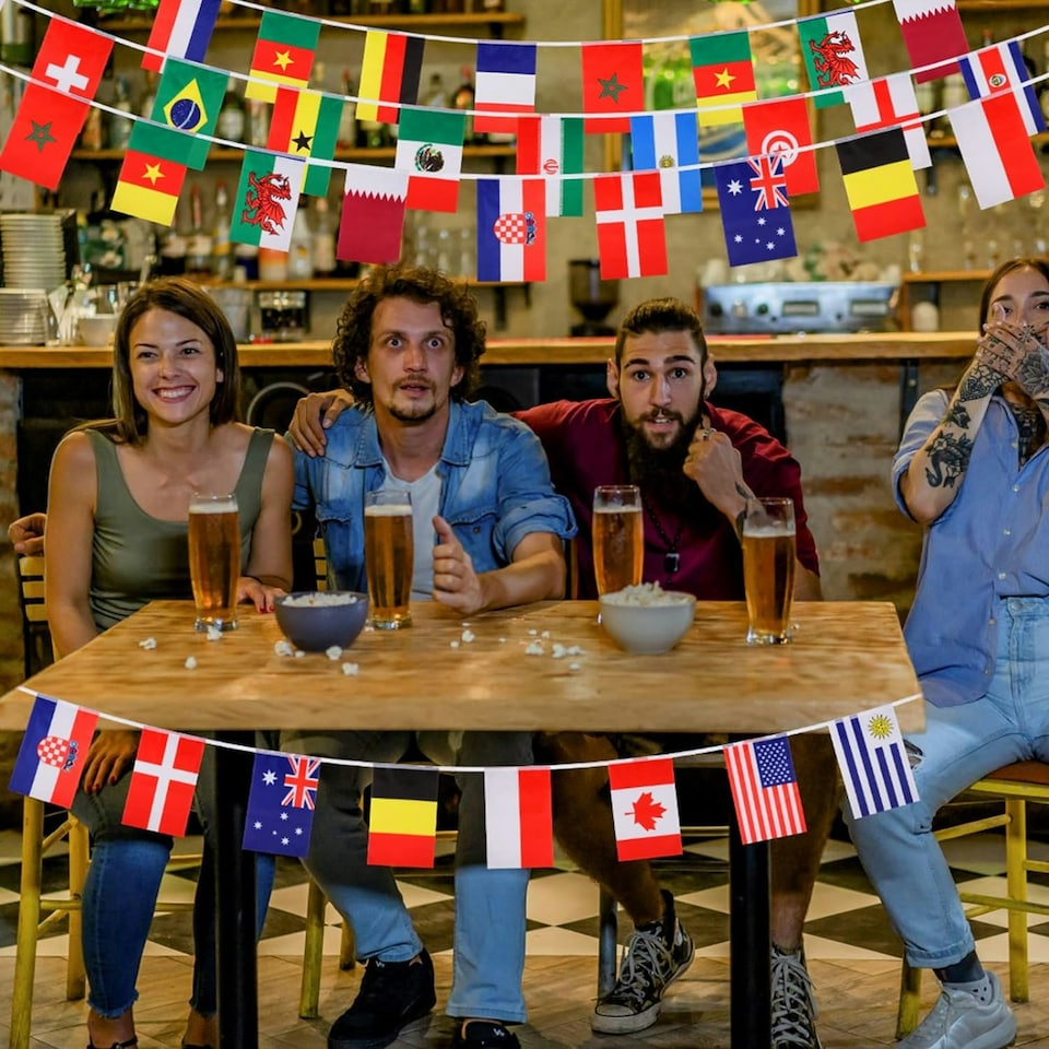 image 1 of Multi Nation Polyester Party Bunting 6m with 32 Flags Football buntings