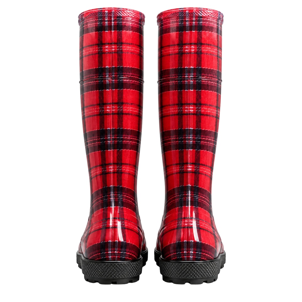 image 1 of Hawai Lady Women's Red Check PVC Rain Wellies EU37