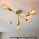 image 4 of Studio Multi Arm Lamp Semi Flush Ceiling Lamp, Satin Brass Plate