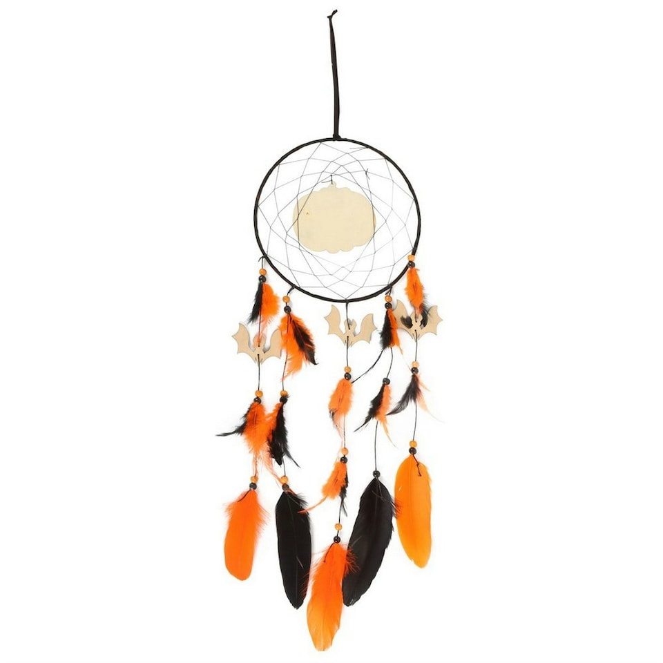 image 1 of Something Different Feline Frights Pumpkin Halloween Dreamcatcher - Black/Orange - One Size