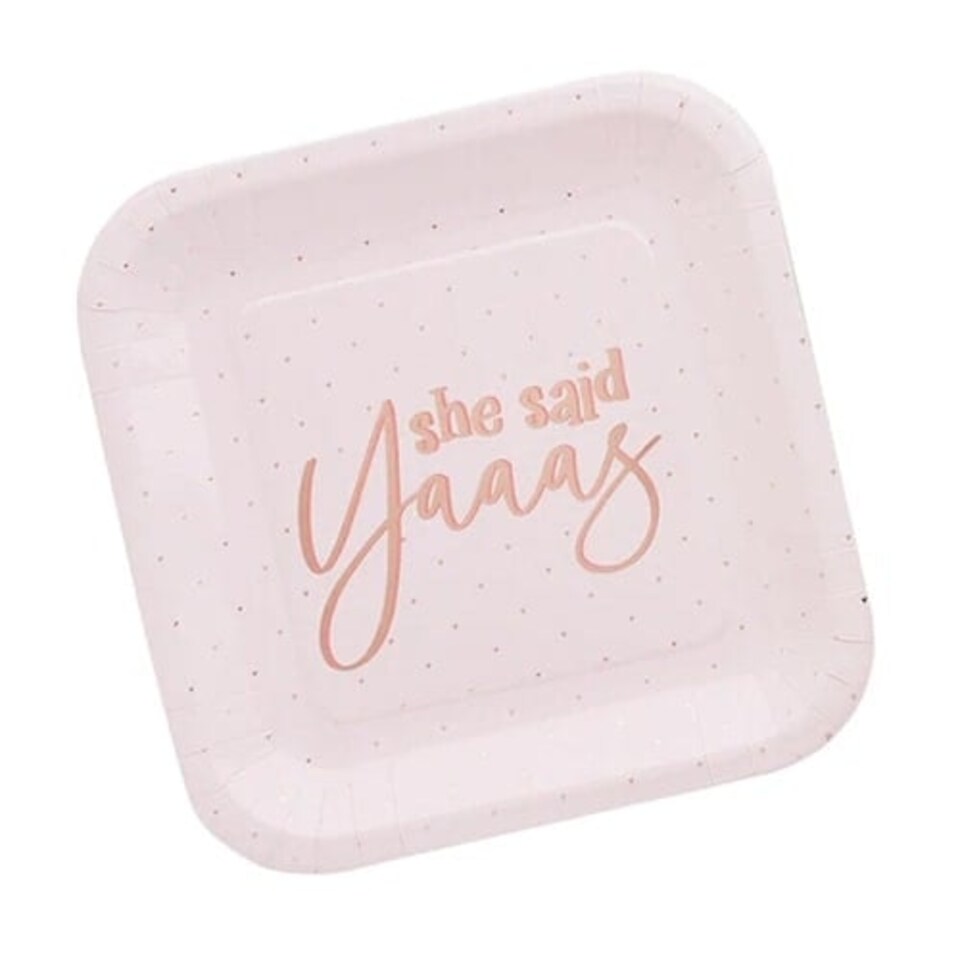 She Said Yaaas Hen Party Square Paper Plates 23cm - Pack of 10