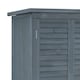 image 9 of Outsunny Small Shed, Wooden Garden Storage Shed, 3 Shelves Outdoor Tool Shed Cabinet with Asphalt Roof and Shutter Doors, 87cm x 47cm x 160cm, Grey | Grey | 1