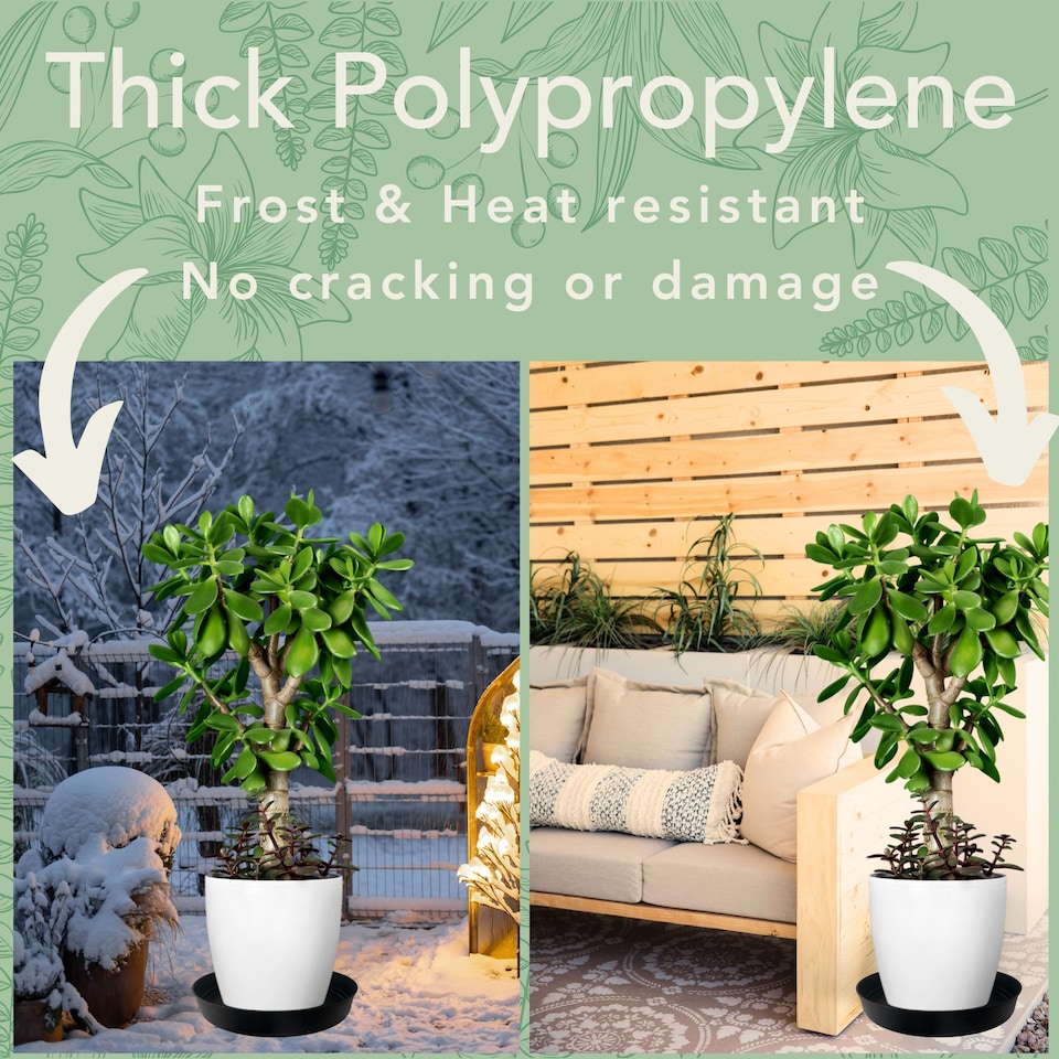 image 1 of 12 Pack Giant 45cm Plant Pot Saucers - Black Industrial Heavy-Duty Round Garden Trays - Frost Proof & Made in UK