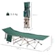 image 5 of Outsunny Single Person Camping Bed Folding Cot Outdoor Patio Portable Military Sleeping Bed Travel Guest Leisure Fishing with Side Pocket and Carry Bag - Green