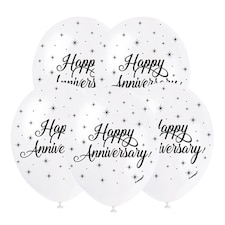 Happy Anniversary Biodegradable Latex Balloons 30cm / 12 in - Pack of 5