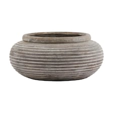 Hill Interiors Siena Ribbed Round Planter - Brown - One Size