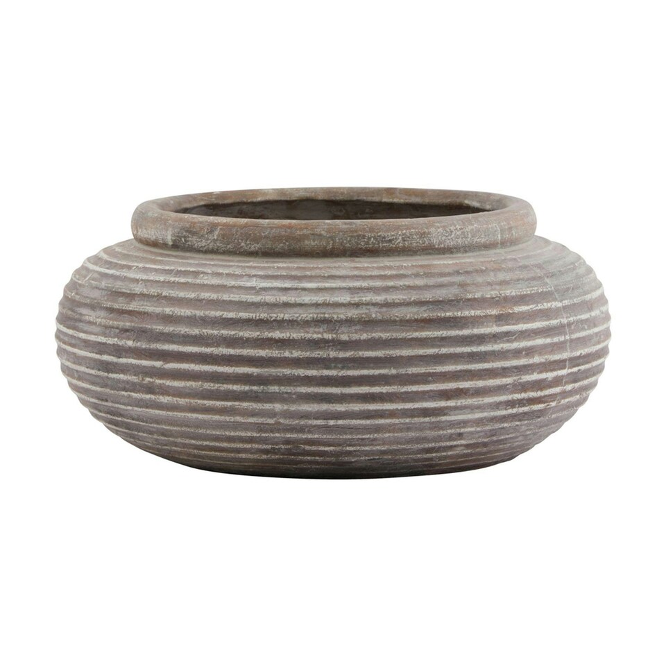 image 1 of Hill Interiors Siena Ribbed Round Planter - Brown - One Size