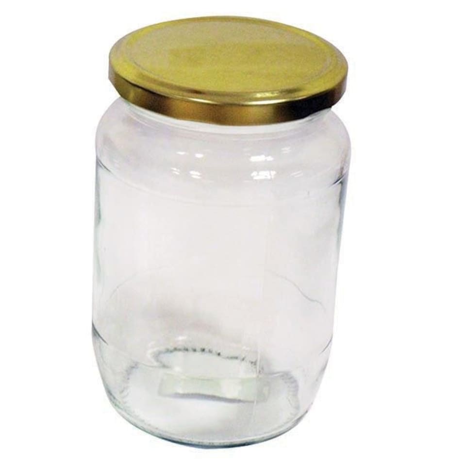Tala Round Pickling Jar with Gold Screw Top Lid 900g / 2lb - One Colour - One Size
