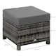 image 7 of Outsunny Rattan Footstool Wicker Ottoman w/ Padded Seat for Backyard Garden