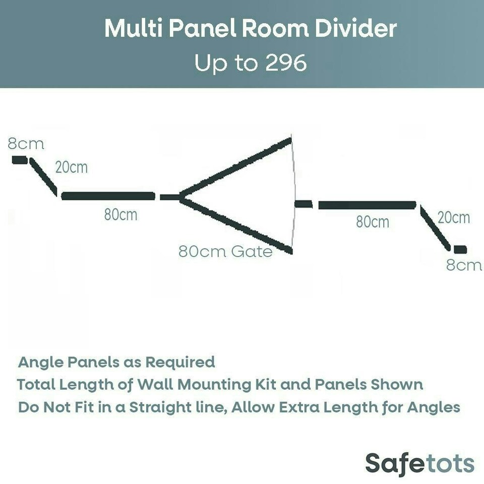 image 1 of Safetots Wooden Multi Panel Room Divider, up to 296cm, Natural Wood, 76cm Tall, Multi Panel Flexible Room Barrier, Room Divider with Door for Baby Cream | Natural