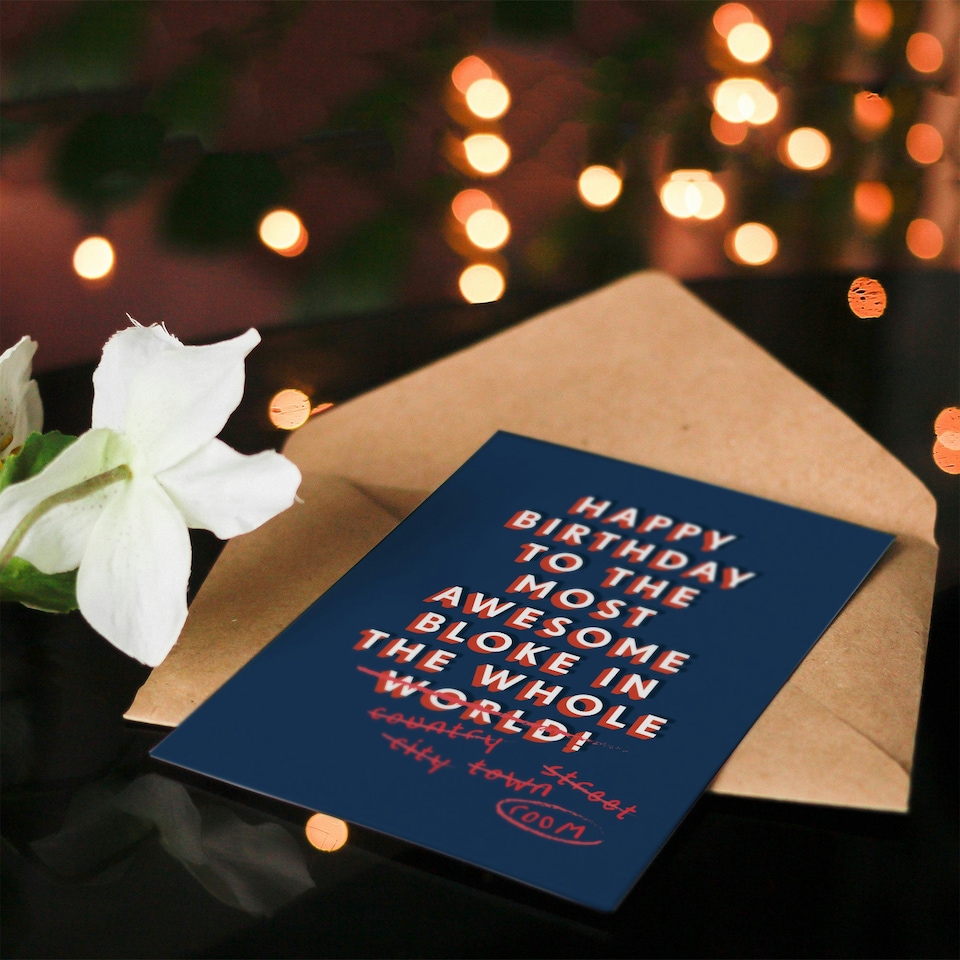 image 1 of Most Awesome Bloke In The World Cheeky For Him Funny Birthday Card