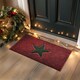 image 3 of Christmas Star PVC Spaghetti Doormat - Red, Black & Green Design | Red | 90x60cm