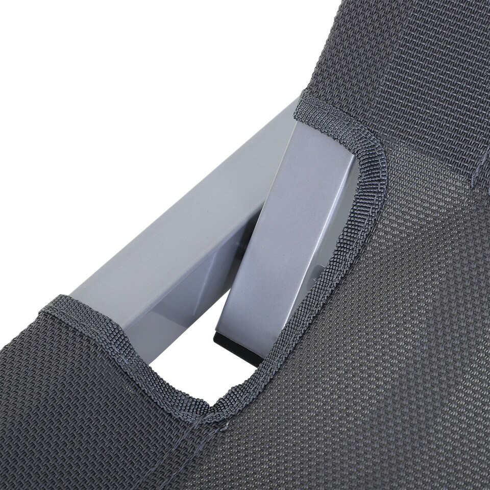 image 1 of Outsunny Sun Lounger Relaxer Recliner with 5-Position Adjustable Backrest Silver