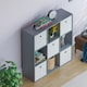 image 5 of Vida Designs Durham 3x3 Cube Storage Unit, Grey & Set of 5 White Cube Storage Baskets