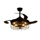 image 1 of Living and Home 42-Inch Caged-Style Ceiling Fan with Lights - Black