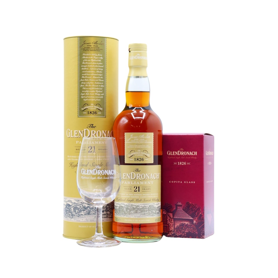 Glendronach - Parliament Single Malt Scotch 21 year old Whisky (Includes Branded Glass)