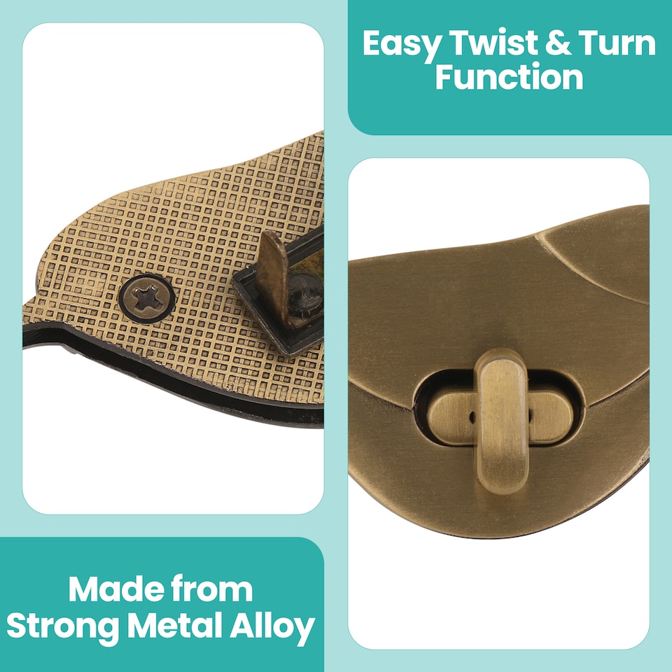 image 1 of Bird Twist Turn Lock Clasp, Decorative Closure For Leathercraft Projects