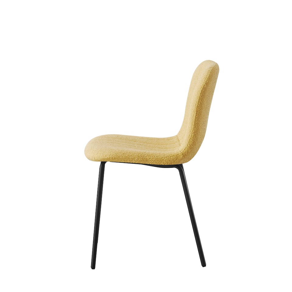 image 1 of Set of 4 Teddy Faux Fur Stitched Design Dining Chairs Yellow Bella by MCC