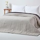 image 4 of Homescapes Cotton Quilted Reversible Bedspread Black and Grey - 230 x 250 cm Black