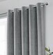 image 2 of Luxury Enhanced Living Grey Velvet, Supersoft, Blackout, Thermal Pair of Curtains with Eyelet Top - 90 x 90 inch (229x229cm)