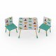 image 1 of Dino Kids Table & 2 Chairs Set - Space Saving Play Furniture with Scandi Pine Legs & Dinosaur Graphics - Assembly Required