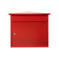 Burg-Wachter Mersey Large Wall Mounted Galvanised Steel Post Box - 36x35x20cm Red