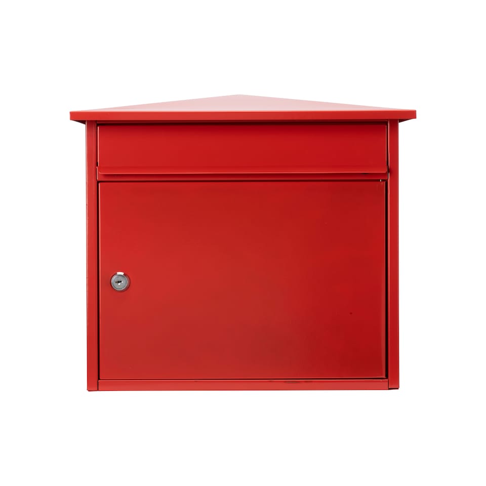 image 1 of Burg-Wachter Mersey Large Wall Mounted Galvanised Steel Post Box - 36x35x20cm Red