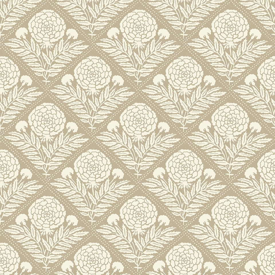Sample of Garden Tapestry Wallpaper in Taupe | Cream | Taupe