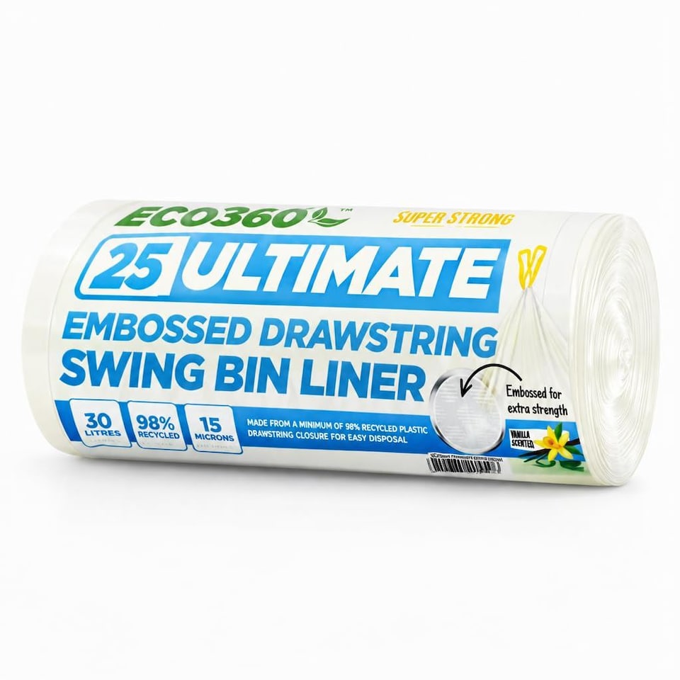 image 1 of Ecobag Ultimate Vanilla Scented Embossed Drawstring Kitchen Bin Liners