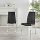 image 2 of Furniturebox 2x Isco Faux Leather Upholstered Black Chrome Dining Chairs