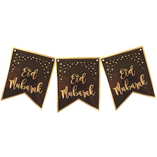 Eid Mubarak Banner - Black & Gold