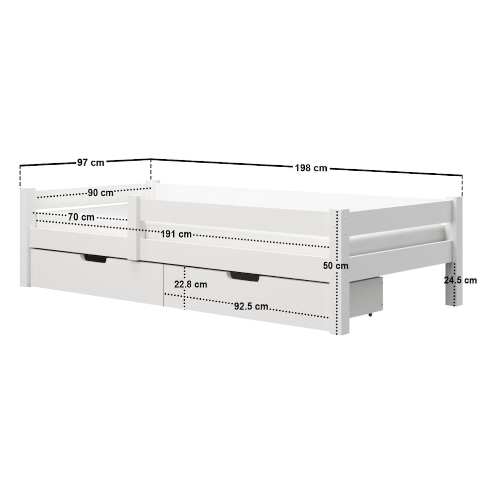 image 1 of Flair Milo Single Bed with Storage Pine White