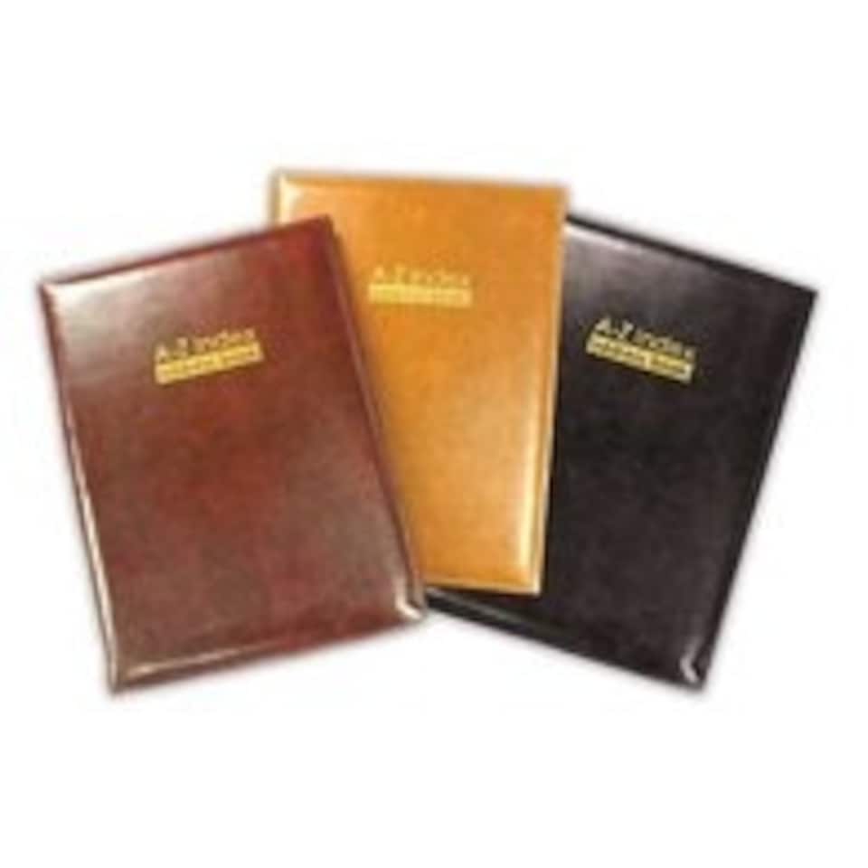 image 1 of Tallon Large XL Padded Address Book - Black/Brown/Tan/Blue