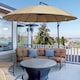 image 2 of Outsunny 3m Cantilever Shanghai Parasol Garden Hanging Banana Sun Umbrella with Crank Handle, 18 Sturdy Ribs and Cross Base, Beige