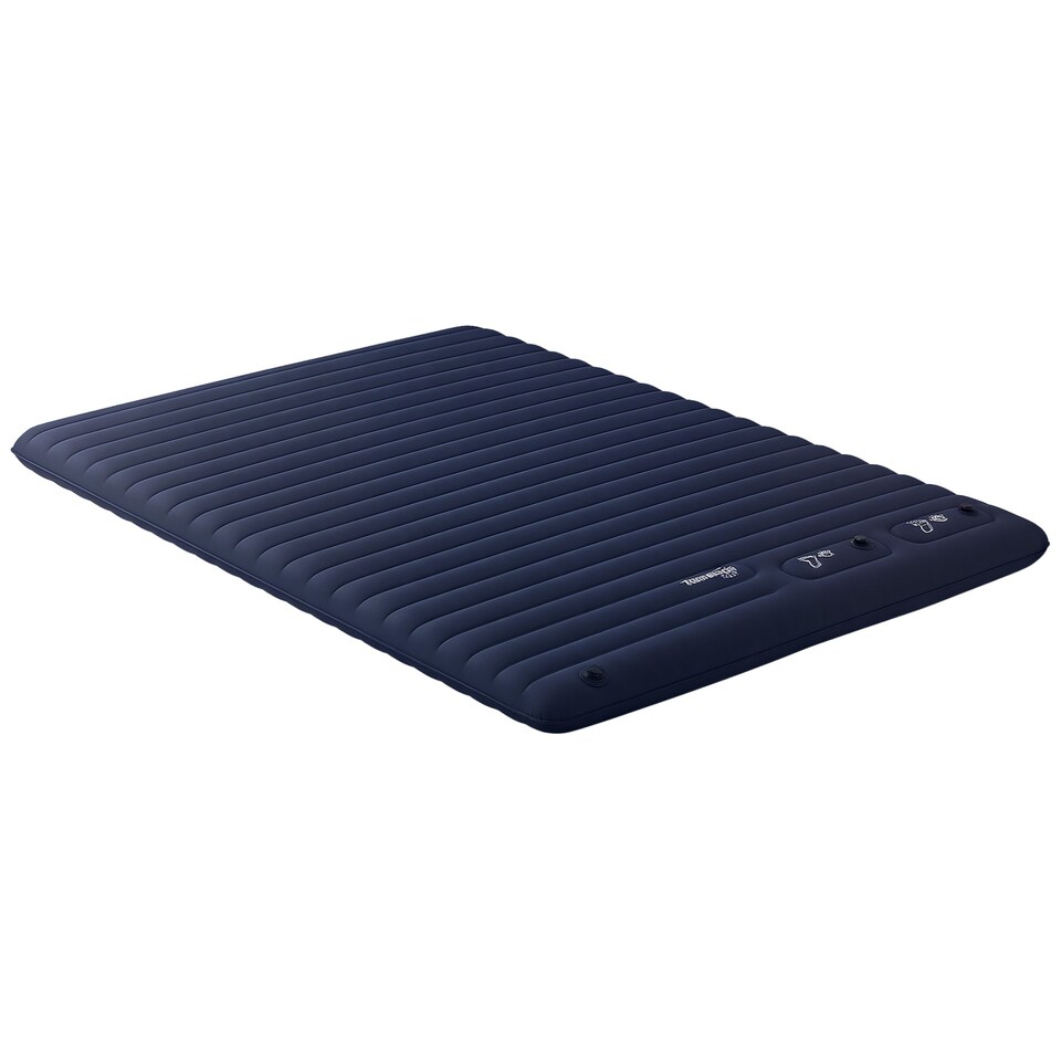 image 1 of Outsunny Double Air Bed Inflatable Mattress, 195 x 140 x 10cm, Blue