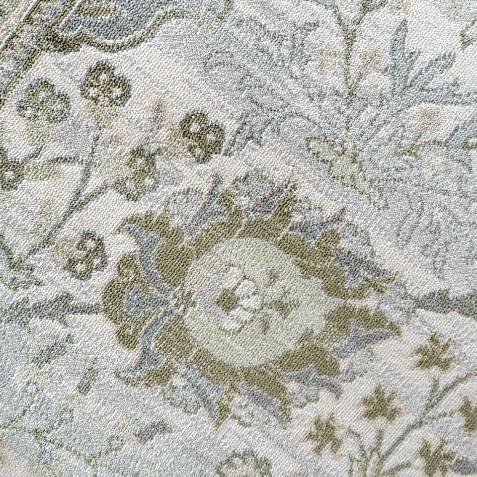 image 1 of KUKOON Vintage Traditional Green Floral Living Room Rug 120cm x 170cm